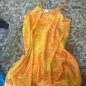 Yellow and orange flowy dress
